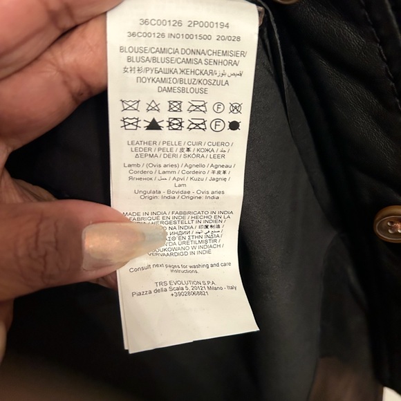 New Italian Leather Shirt Shacket Size S by Trussardi - Picture 9 of 14